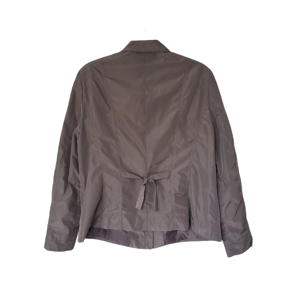 Barbara Lebek Ruffle Front Neutral Taupe Lightweight Spring Jacket AS IS - Picture 4 of 12